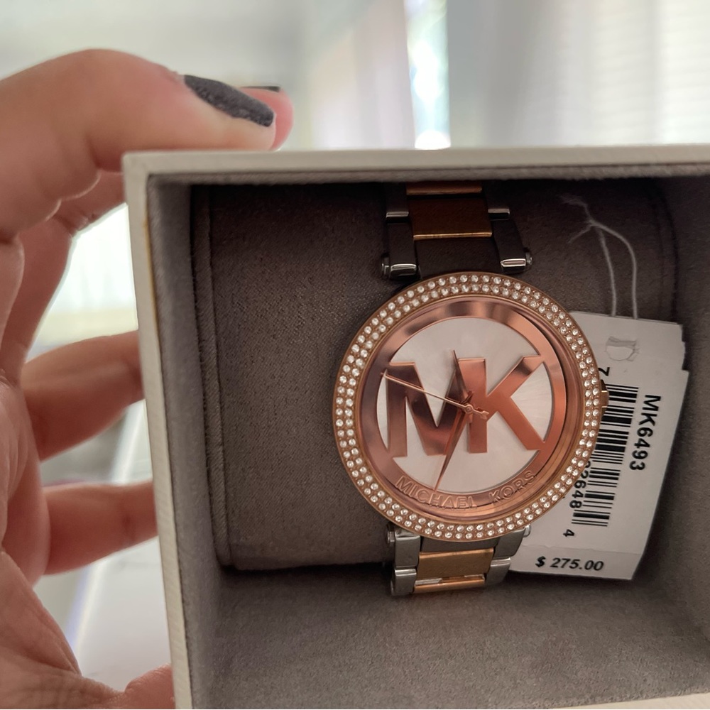 Mk watch sterling silver rose gold